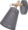 Aplica, Eurostil Light, Vaio, 14 x 19 x 28 cm, 60 W, E27, metal/lemn/textil, gri