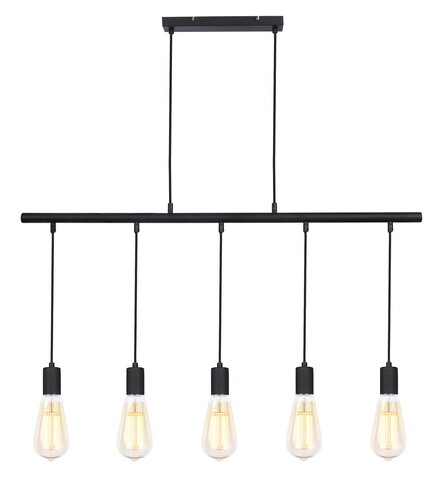 Lustra, Eurostil Light, Metta, 100 x 6 x 150 cm, 5 x 40 W, E27, metal, negru