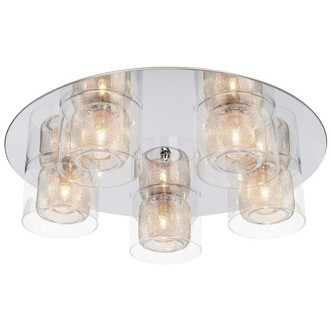 Plafoniera, Eurostil Light, Magic, 14 x 58 cm, 5 x 28 W, G9, metal/sticla, crom