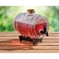 Dispenser pentru bauturi Beer barrel, Decoris, 1.5 L, 24x15x19 cm, sticla, transparent