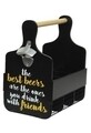Suport pentru sticle cu desfacator Best Beers, Decoris, 29x18.5x30.5 cm, negru