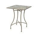 Masa pentru gradina  Toulouse Mosaic, Decoris, 58 x 58 x 72 cm, fier/ceramica, grej