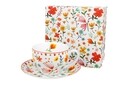 Csésze kistányérral, DUO, Pasztell, 280 ml, porcelán, tarka