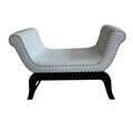 Bancheta Gavin, Creaciones Meng, 90x40x65 cm, MDF/piele ecologica, alb