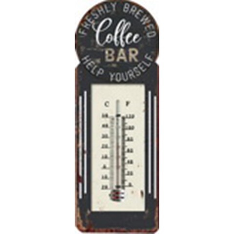 Termometru de perete Coffe Bar, Creaciones Meng, 10x29 cm, fier