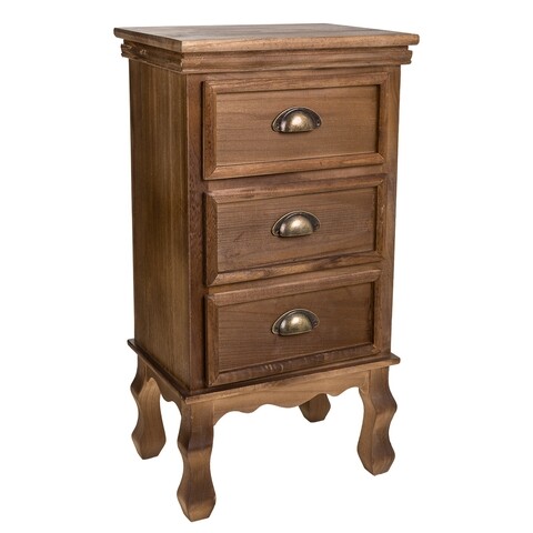 Comoda Peyton, Creaciones Meng, 38x28x71  cm, lemn de paulownia, maro