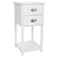 Masuta inalta Trinity, Creaciones Meng, 35x35x70 cm, lemn de paulownia, alb