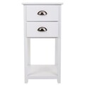 Masuta inalta Trinity, Creaciones Meng, 35x35x70 cm, lemn de paulownia, alb