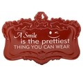 Placuta decorativa Smile, Creaciones Meng, 30x45 cm, fier, rosu