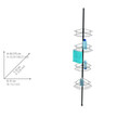 Etajera de colt extensibila, Wenko, Telescopic Dolcedo, 31 x 13.5 x 65-275 cm, inox, negru