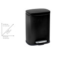 Cos de gunoi cu pedala Leno, Wenko, 21.5x19x29.5 cm, otel/polipropilena, negru