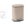 Cos de gunoi cu pedala Leno, Wenko, 21.5x19x29.5 cm, otel/polipropilena, taupe/negru