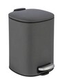 Cos de gunoi, Wenko, Alassio, 20.5 x 24.5 x 27 cm, 5 L, inox/polipropilena, gri/negru