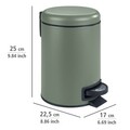 Cos de gunoi, Wenko, Leman, 17 x 22.5 x 25 cm, 3 L, inox/polipropilena, verde inchis