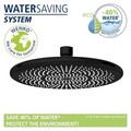 Cap de dus superior, Wenko, Rain Shower Water Saving, 22.5 x 22.5 cm, plastic, negru