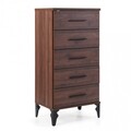 Comoda inalta cu 5 sertare, Bryan, 58 x 39 x 116 cm, PAL, maro
