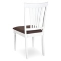 Scaun dining cu sezut tapitat, Misty, 45 x 53 x 94 cm, lemn, maro/alb