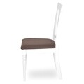 Scaun dining cu sezut tapitat, Misty, 45 x 53 x 94 cm, lemn, maro/alb