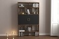 Biblioteca RF.004.004.137, Gauge Concept, 93x22x150 cm, PAL, maro inchis/negru