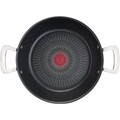 Mély serpenyő fedéllel, Tefal, korlátlan, 26 cm Ø, alumínium / titán / üveg
