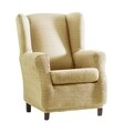 Husa fotoliu elastica bi-stretch, Aquiles, wing chair, bej C/1