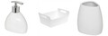 Set accesorii pentru baie, 3 piese, Five, ceramica/polipropilena, alb