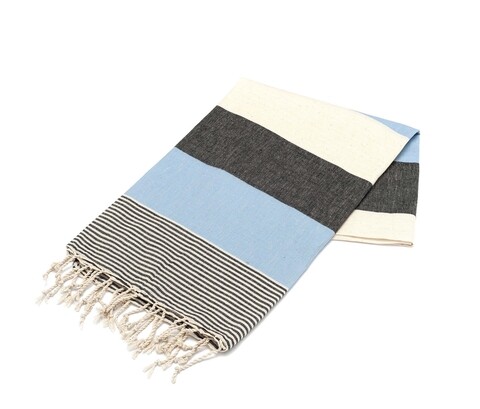 Prosop de plaja Amerikan, Eponj Home, 100x180 cm, albastru deschis