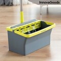 Mop cu galeata, cu tripla actiune Trimo, InnovaGoods, cap rotativ 180°, 4 L