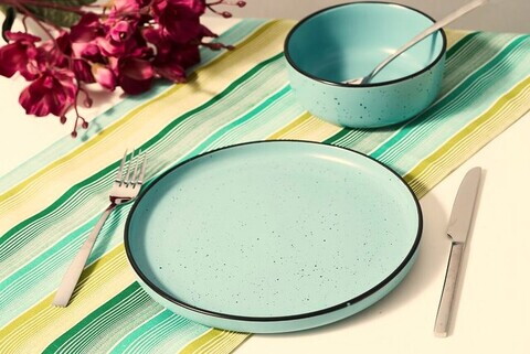 Set 6 farfurii intinse Electra, Art of Dining by Heinner, Ø27 cm, ceramica, albastru