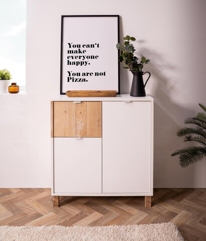 Fiók, Finori, Menorca 01A, 79 x 86 x 35 cm, PAL, fehér / barna