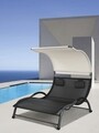 Sezlong dublu cu pavilion, Abella, 136 x 165 x 166/85/30 cm, otel, multicolor
