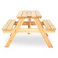 Set masa pliabila + 2 banchete, Kids Picnic, 75 x 85.5 x 53 cm, natural