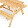 Set masa pliabila + 2 banchete, Kids Picnic, 75 x 85.5 x 53 cm, natural