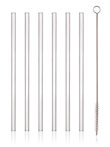 My Party 6 db Szívószál készlet és tisztító kefe,  Banquet, 20 cm, üveg