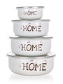 Set 4 boluri emailate cu capac Home, Banquet, 0.2 / 0.6 / 0.9 / 1.3 L