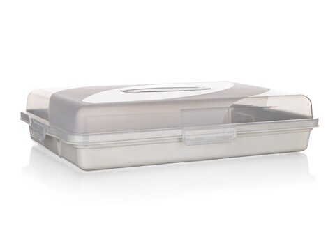 Caserola pentru transport prajituri Culinaria, Banquet, 45x31x10 cm, gri