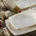 Serviciu de masa, 62 piese, Kutahya Porselen, BNMR62YT9715, portelan, alb/auriu