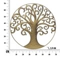 Decoratiune de perete 3D Life Tree, Mauro Ferretti, Ø 70 cm, fier, auriu