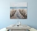 Tablou decorativ Beach, Mauro Ferretti, 100x100 cm, pictat manual, canvas/lemn de pin