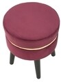 Taburet Paris, Mauro Ferretti, Ø35x40.5 cm, catifea, bordo/auriu