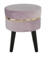Taburet Paris, Mauro Ferretti, Ø35x40.5 cm, catifea, roz/auriu