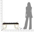 Bancheta  Glam Luxy, Mauro Ferretti, 103x43x47 cm, fier/catifea, negru/auriu