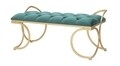 Bancheta  Glam Luxy, Mauro Ferretti, 103x43x47 cm, fier/catifea, verde/auriu