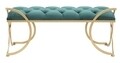 Bancheta  Glam Luxy, Mauro Ferretti, 103x43x47 cm, fier/catifea, verde/auriu