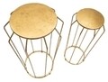 Set 2 masute inalte Couple, Mauro Ferretti, 38x70 cm / 26.8x60 cm, fier, auriu