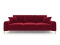 Canapea, Madara, Mazzini Sofas, 4 locuri, gold legs, 237x102x90 cm, catifea, rosu vin