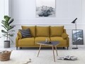 Canapea extensibila, Freesia, Mazzini Sofas, 3 locuri, cu lada de depozitare, 215x94x90 cm, catifea, galben