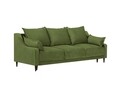 Canapea extensibila, Freesia, Mazzini Sofas, 3 locuri, cu lada de depozitare, 215x94x90 cm, catifea, verde