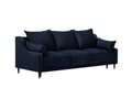 Canapea extensibila, Freesia, Mazzini Sofas, 3 locuri, cu lada de depozitare, 215x94x90 cm, catifea, albastru inchis