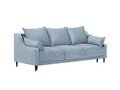 Canapea extensibila, Freesia, Mazzini Sofas, 3 locuri, cu lada de depozitare, 215x94x90 cm, catifea, albastru deschis